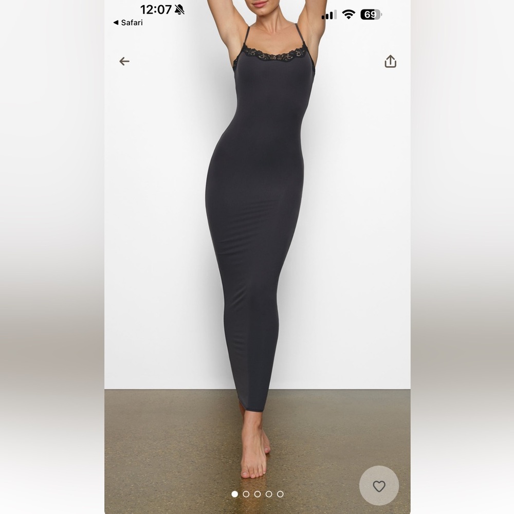 Skims lace slip dress